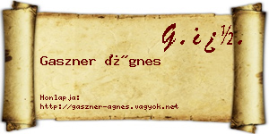 Gaszner Ágnes névjegykártya