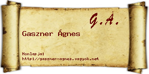 Gaszner Ágnes névjegykártya