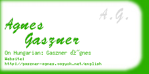 agnes gaszner business card